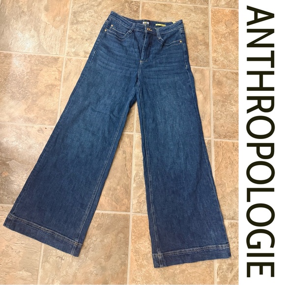 Anthropologie Denim - Maeve by Anthropologie Wide Leg Jeans Size 26 High Rise Stretch Denim
